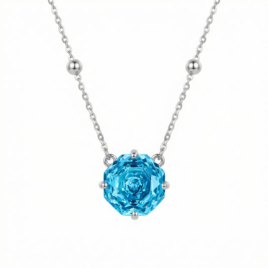 Sky Blue Gemstone Necklace | S925 Silver | Elvarina