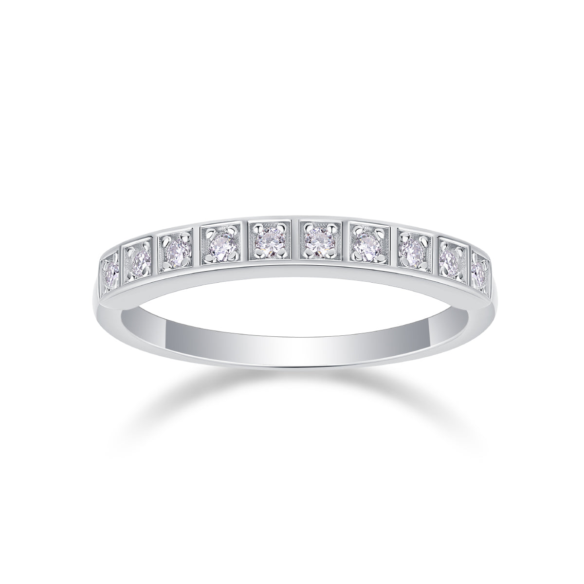 Moissanite Wedding Ring | 925 Silver Platinum Plated | Elvarina