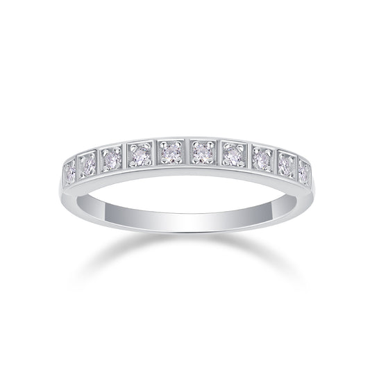Moissanite Wedding Ring | 925 Silver Platinum Plated | Elvarina