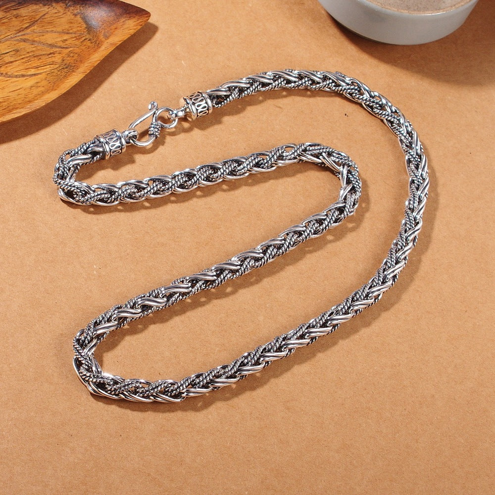 925 Silver Hemp Rope Chain Necklace for Men | Elvarina