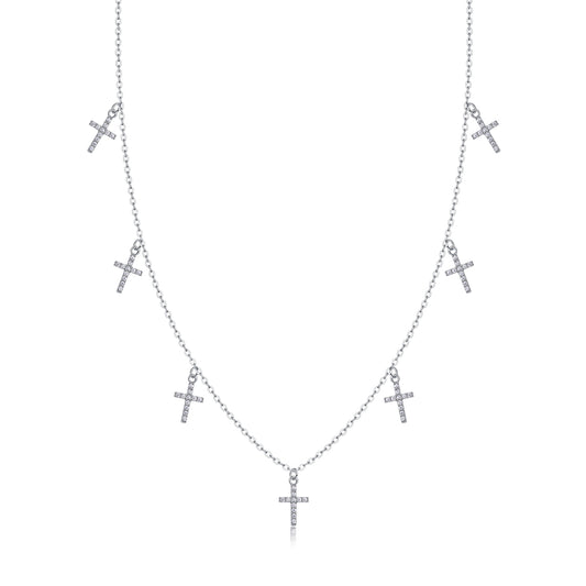 Moissanite Cross Necklace | S925 Silver | Elvarina
