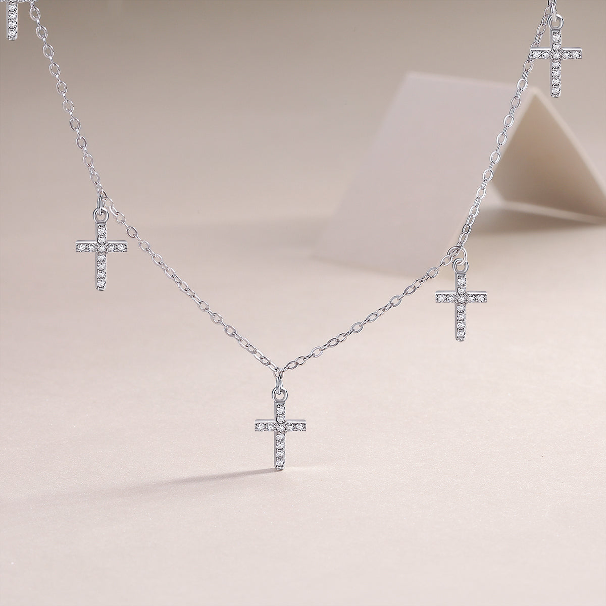 Moissanite Cross Necklace | S925 Silver | Elvarina