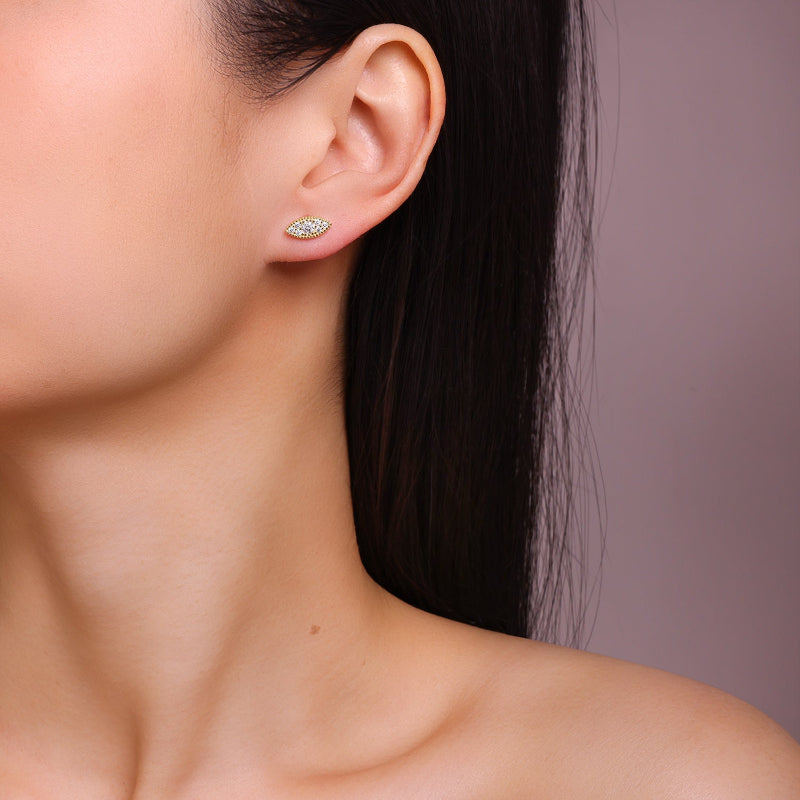 Moissanite Stud Earrings | Gold Plated S925 | Elvarina