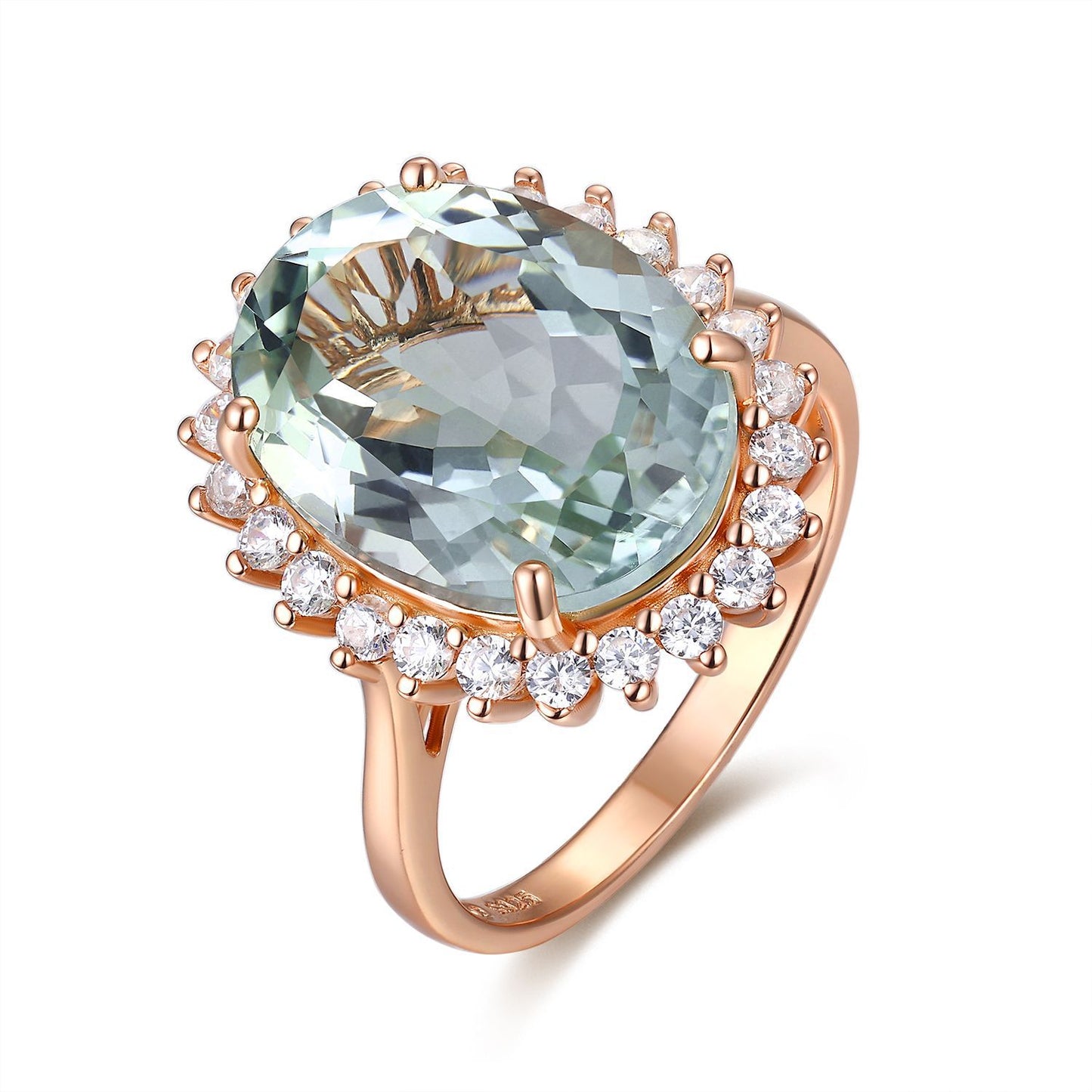 Green Crystal Wedding Ring in S925 Silver
