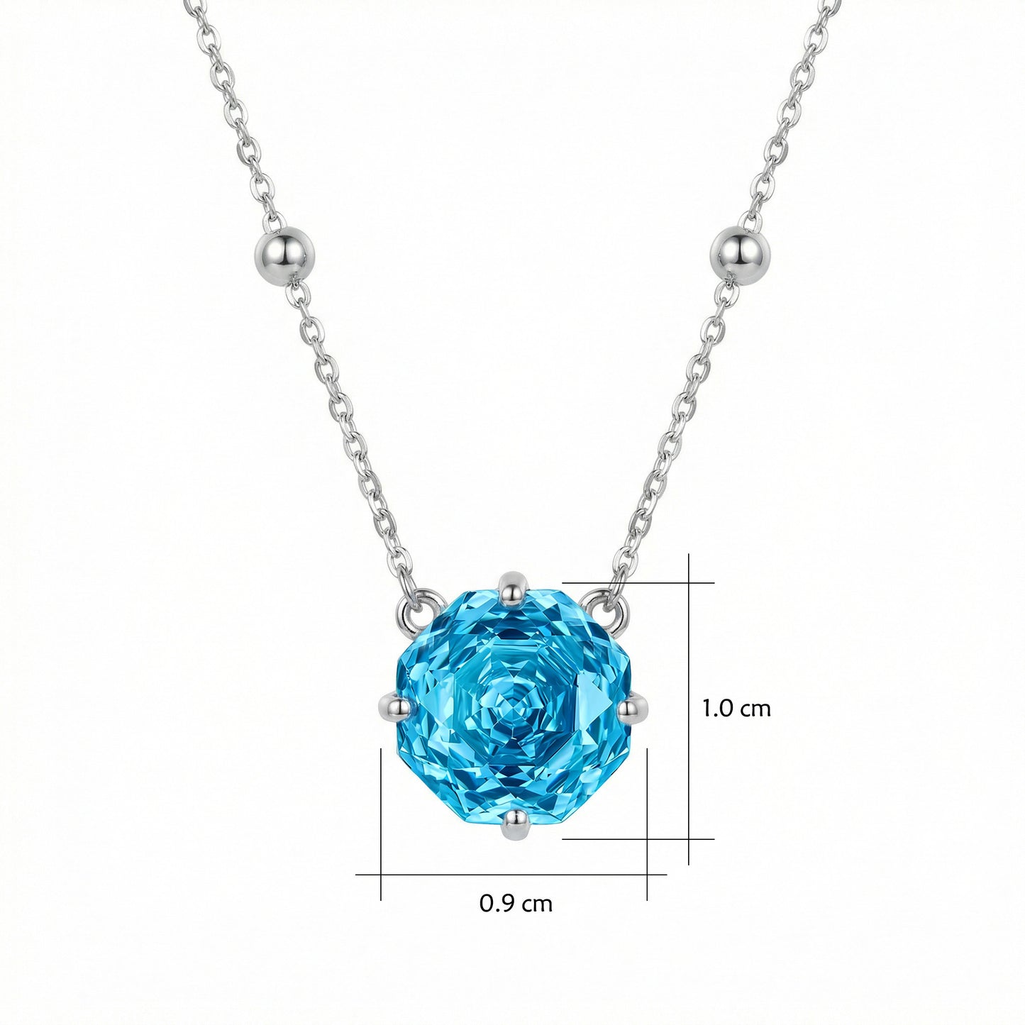 Sky Blue Gemstone Necklace | S925 Silver | Elvarina