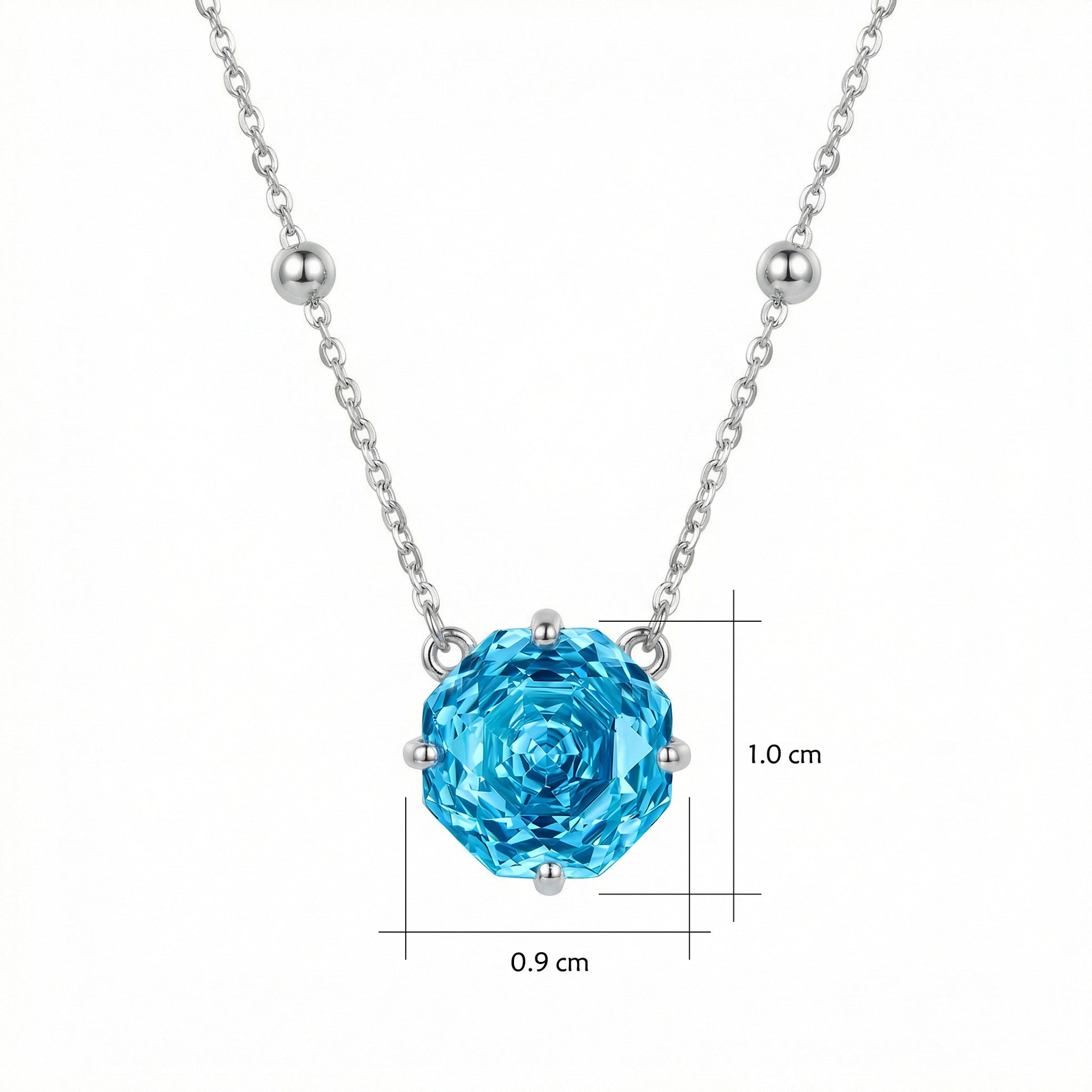 Sky Blue Gemstone Necklace | S925 Silver | Elvarina