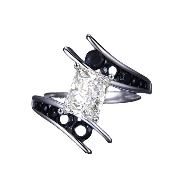Square Zircon Ring Unisex Fashion Jewelry | Elvarina