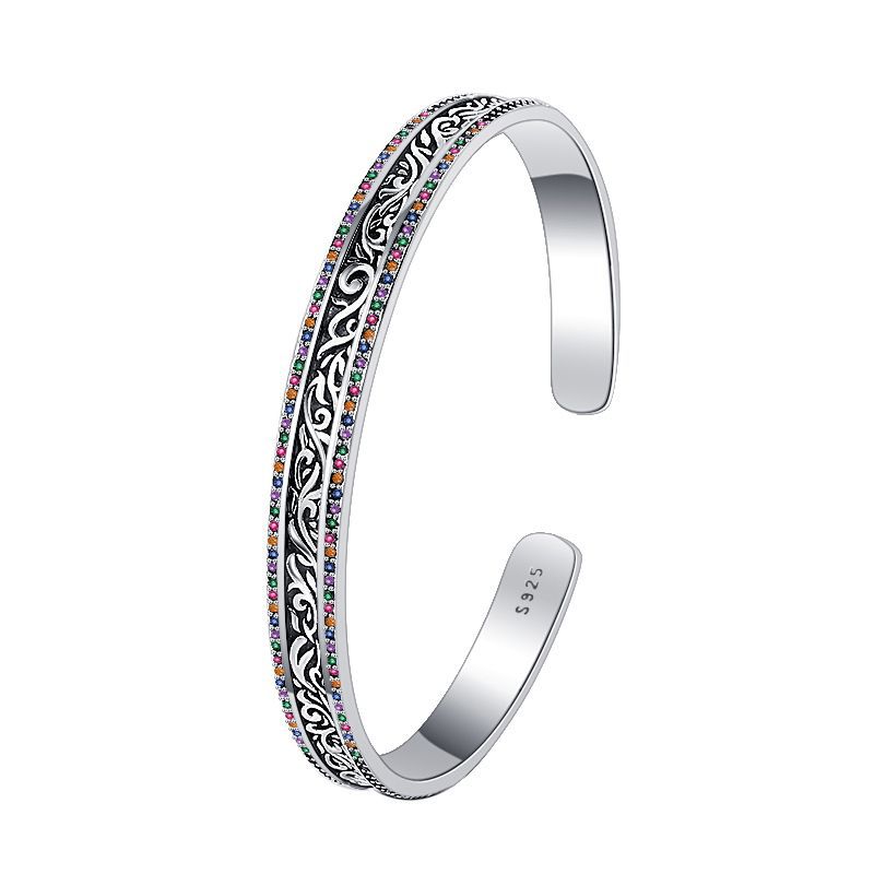 Rattan Carved Bracelet in 925 Sterling Silver – Elvarina