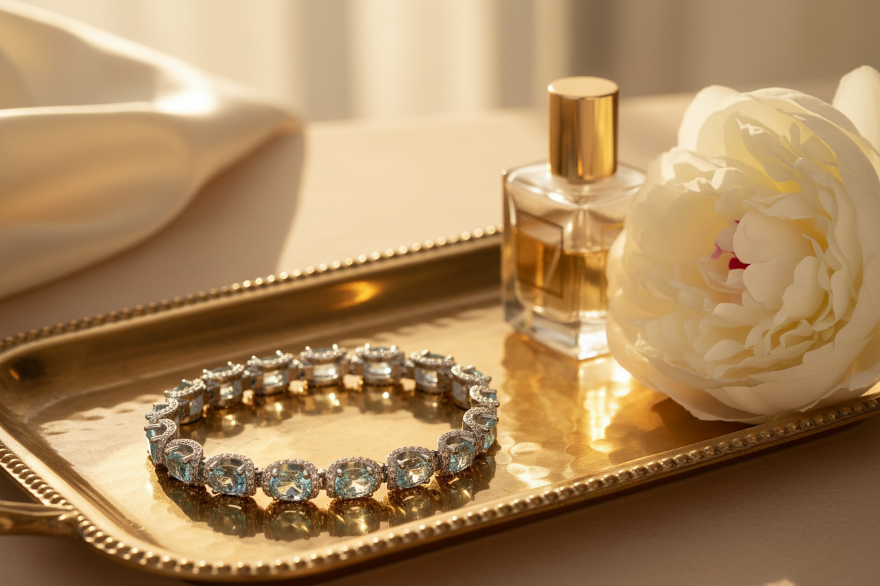 Aquamarine Bracelet - Golden Editorial