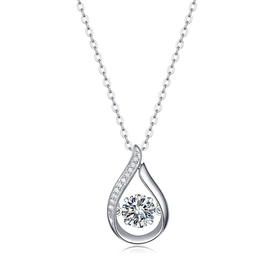 Moissanite Pendant Necklace | 925 Silver Platinum | Elvarina