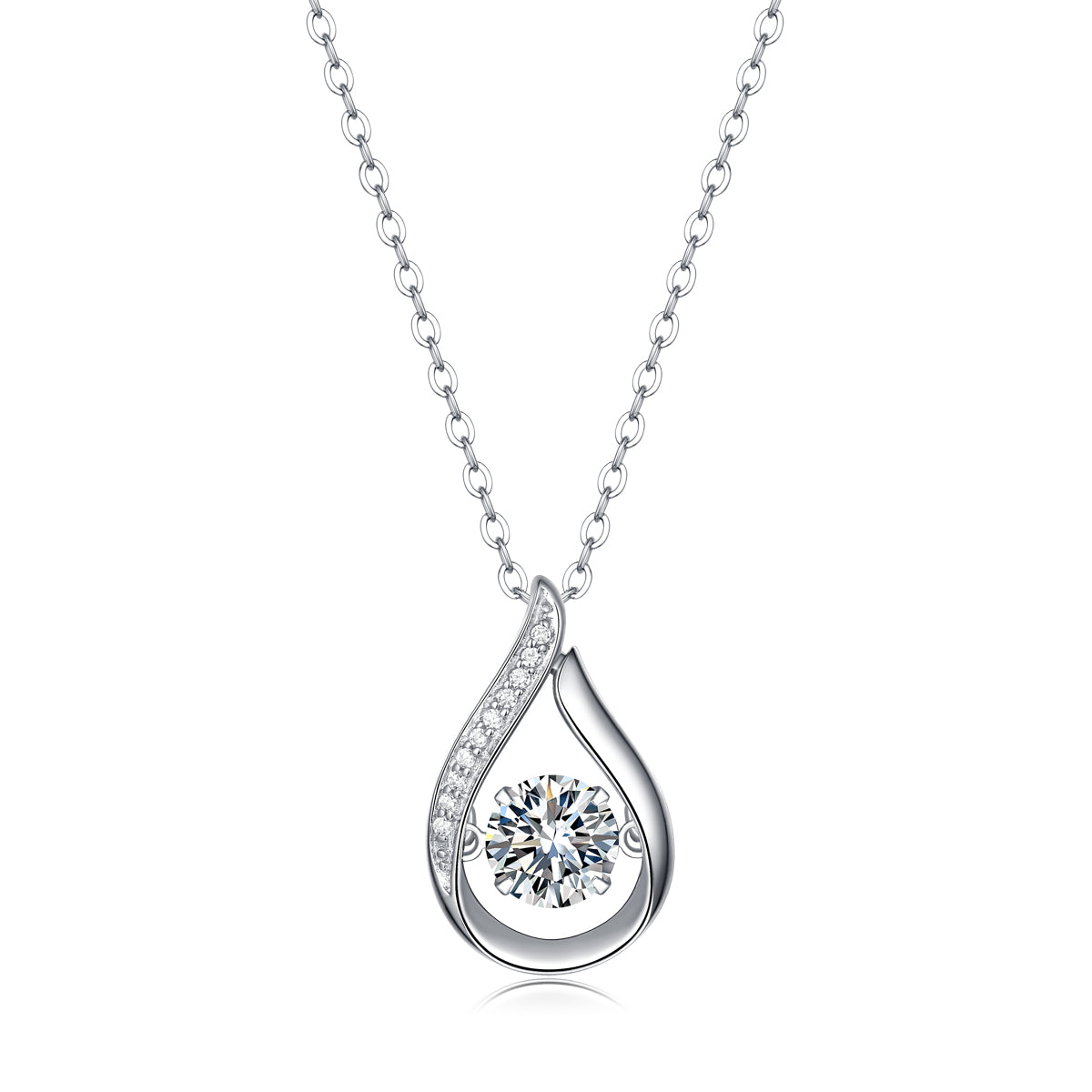 Moissanite Pendant Necklace | 925 Silver Platinum | Elvarina