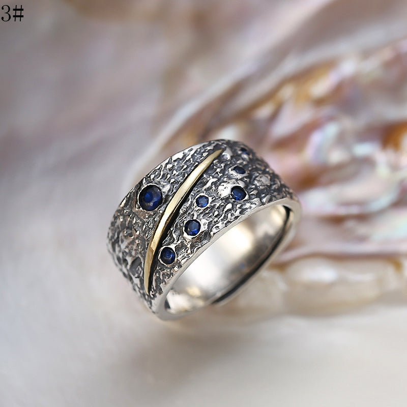 925 Silver Retro Starry Ring for Men | Elvarina