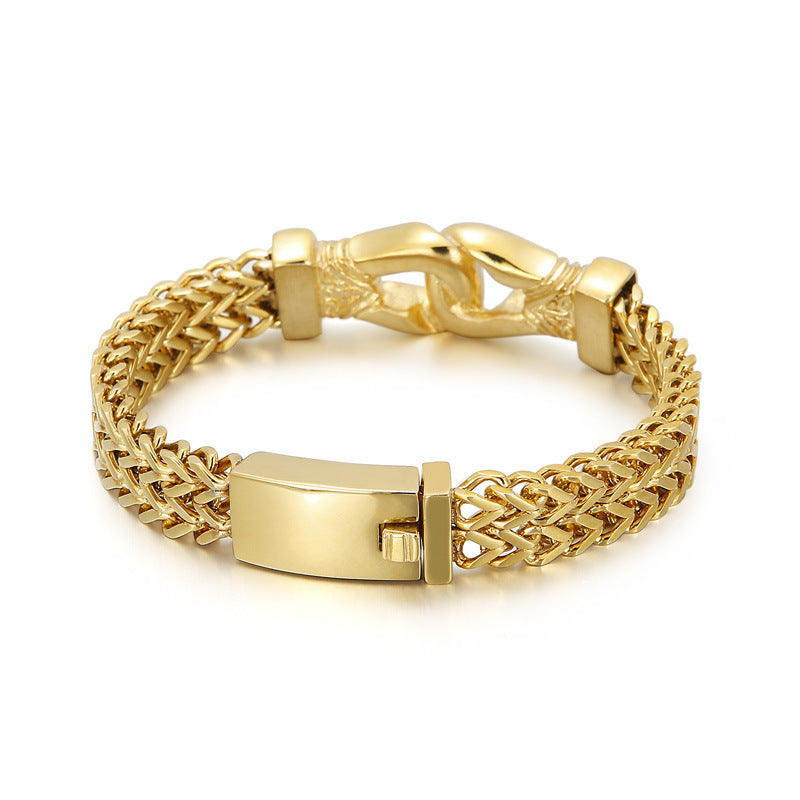 Gold Boxing Mesh Link Chain Bracelet for Men | Elvarina