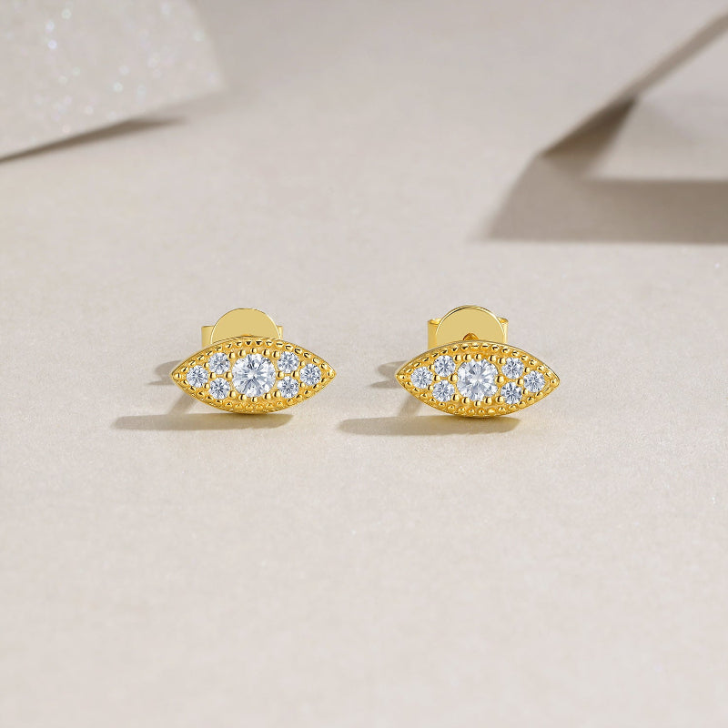 Moissanite Stud Earrings | Gold Plated S925 | Elvarina