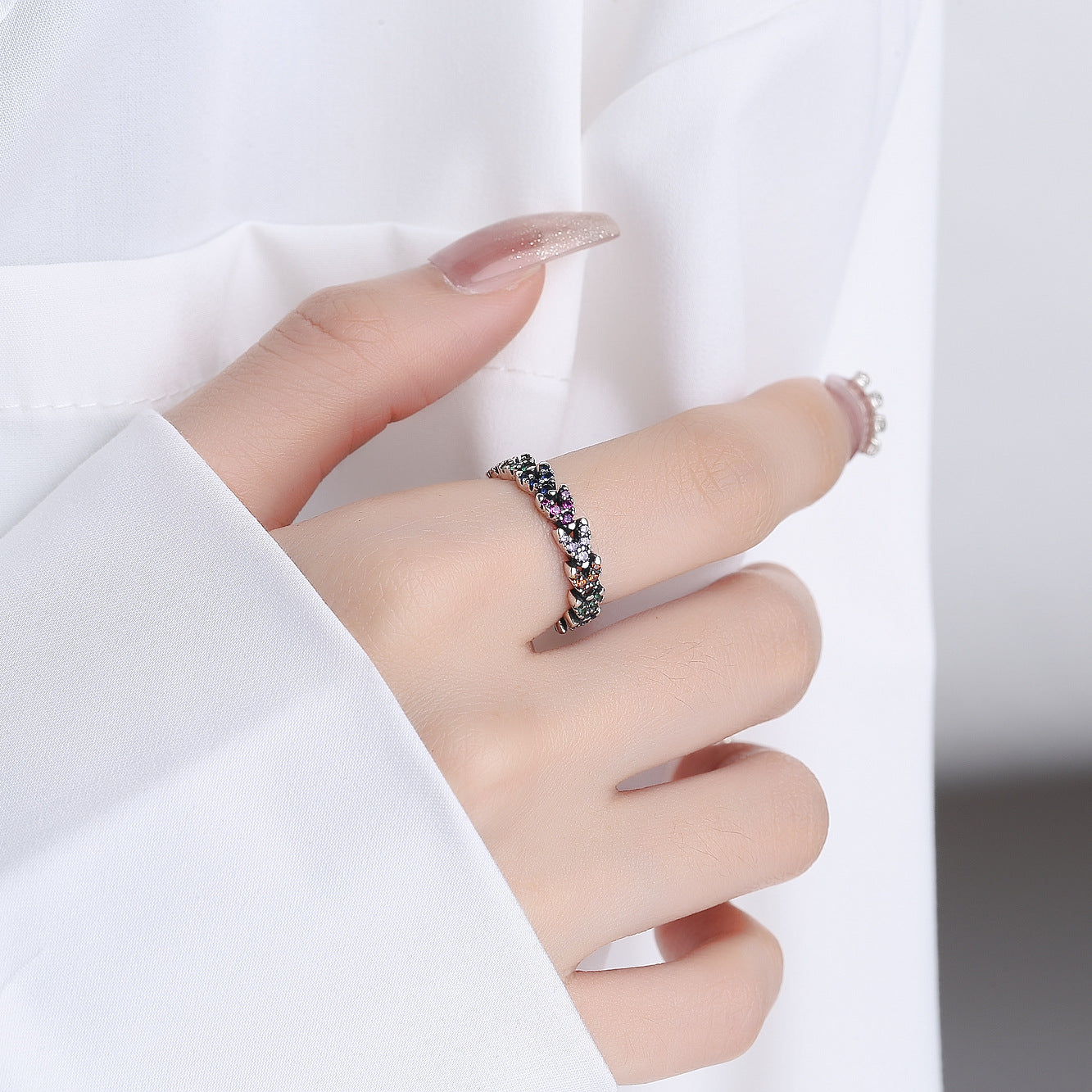 925 Sterling Silver Ear Heart Ring | Cool Personality Style | Elvarina