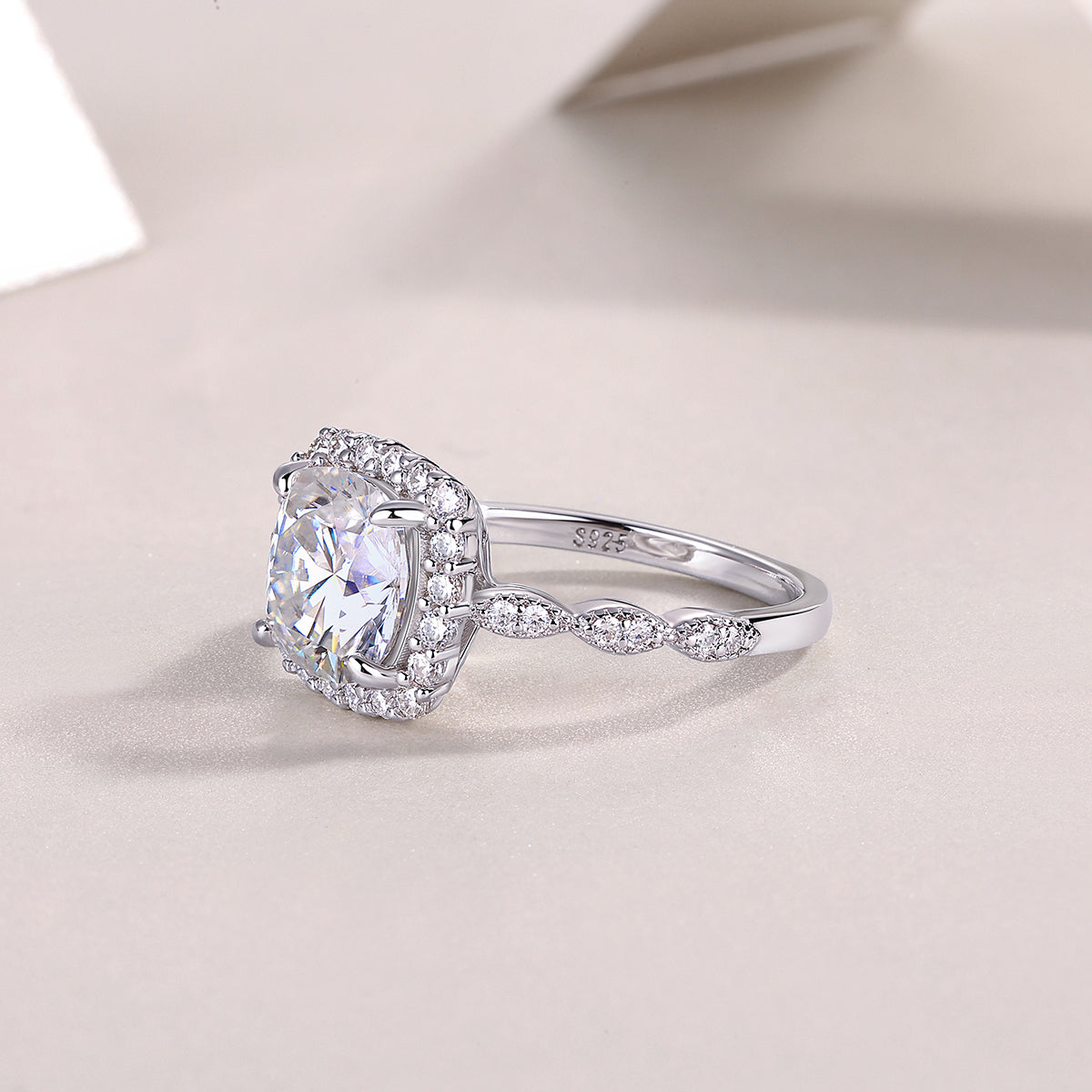 Square Moissanite Ring | S925 Silver | Elvarina