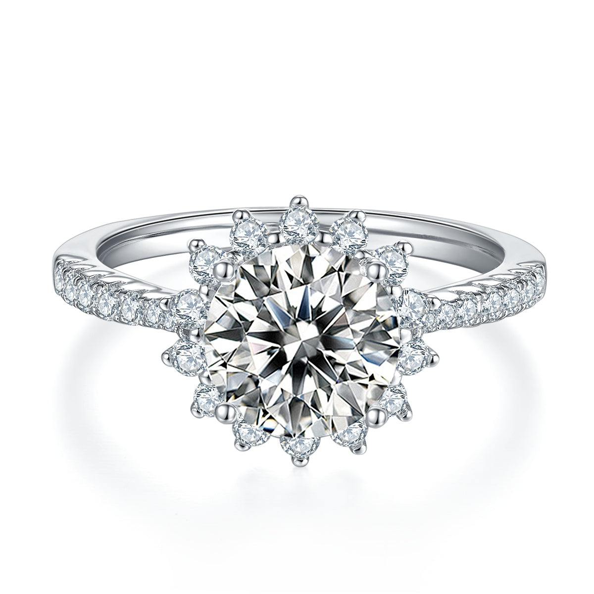2-Carat Moissanite Ring | 925 Silver Platinum Plated | Elvarina