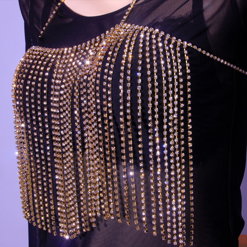 Geometric Tassel Crystal Body Chain