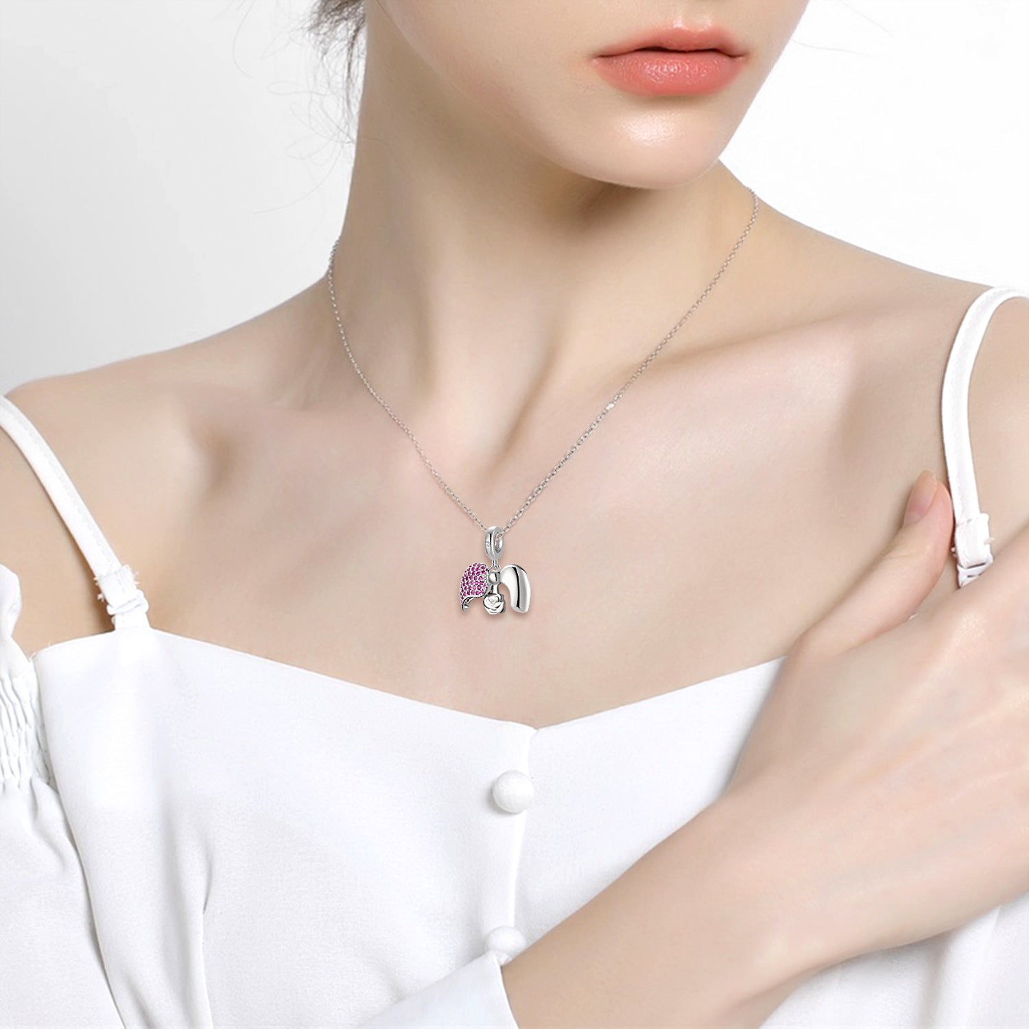 Red Rose Love Lock Beads Bracelet in 925 Sterling Silver | Elvarina