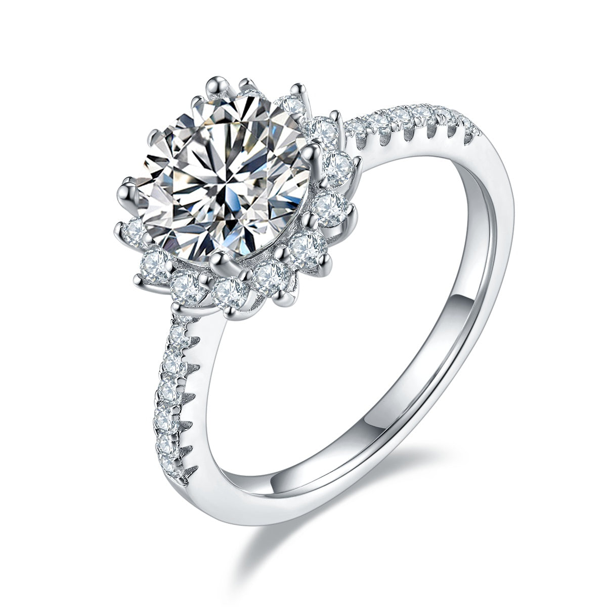 2-Carat Moissanite Ring | 925 Silver Platinum Plated | Elvarina