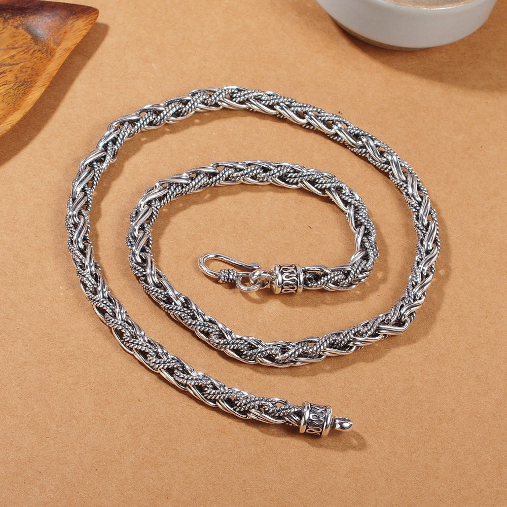 925 Silver Hemp Rope Chain Necklace for Men | Elvarina
