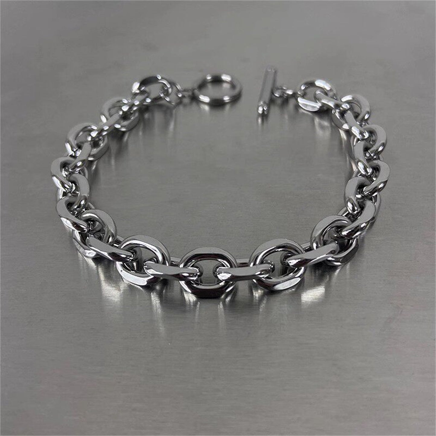 925 Silver Cuban Link Bracelet for Men | OT Buckle | Elvarina