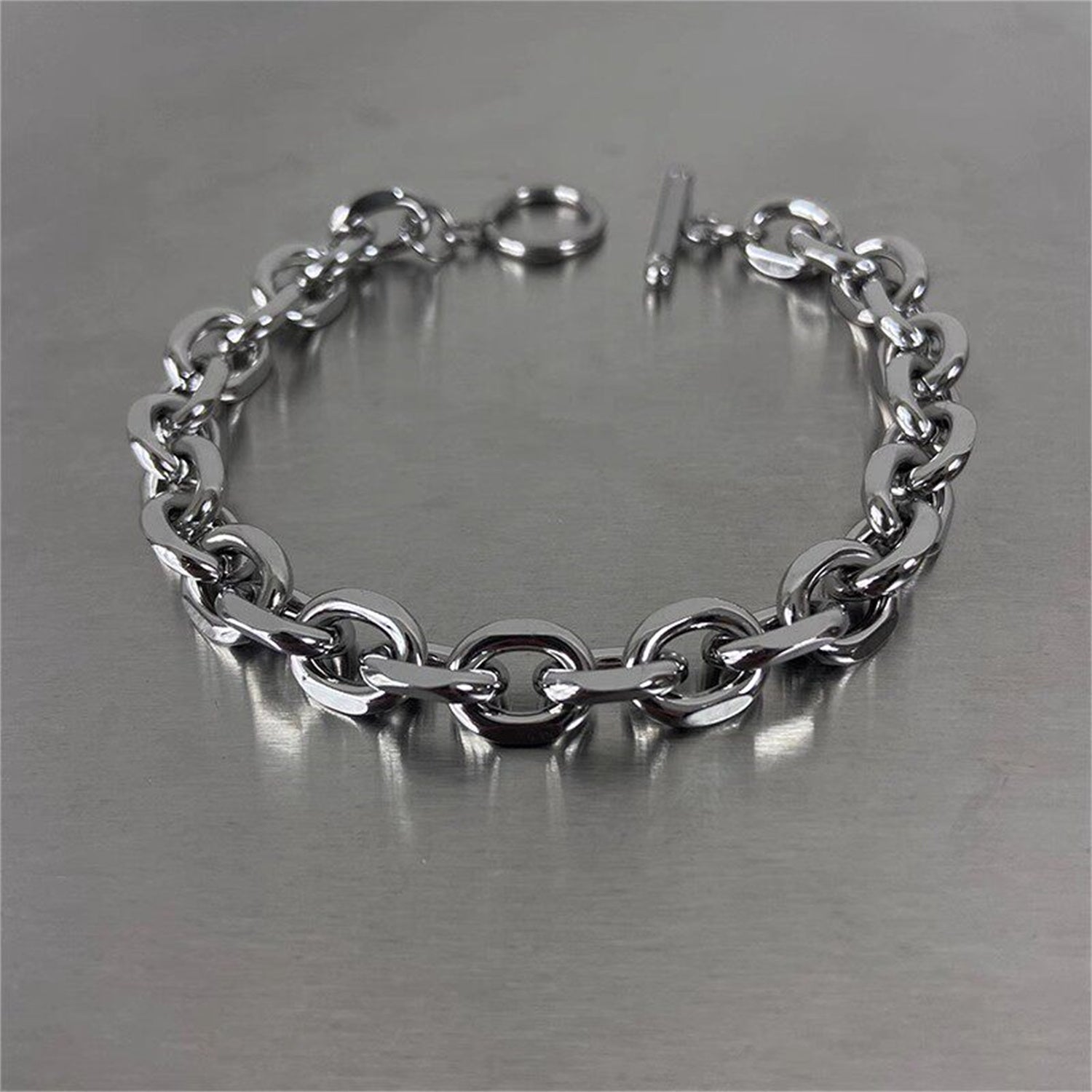 925 Silver Cuban Link Bracelet for Men | OT Buckle | Elvarina