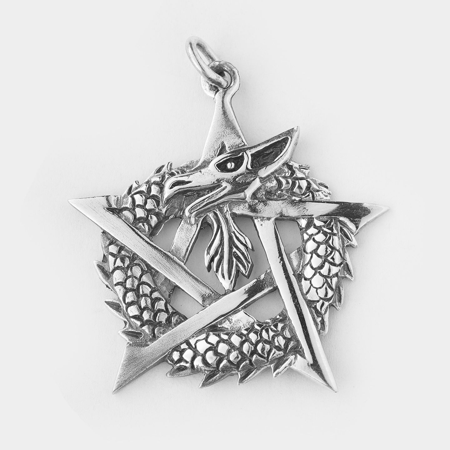 925 Silver Dragon Hexagram Pendant – Handmade | Elvarina