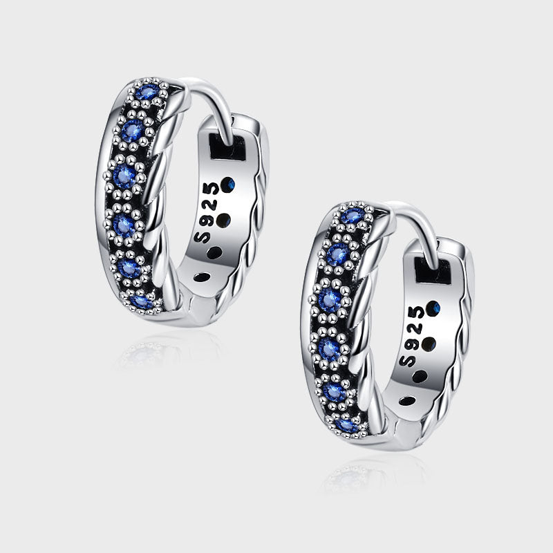 Woven Zircon Stud Earrings | S925 Sterling Silver | Elvarina
