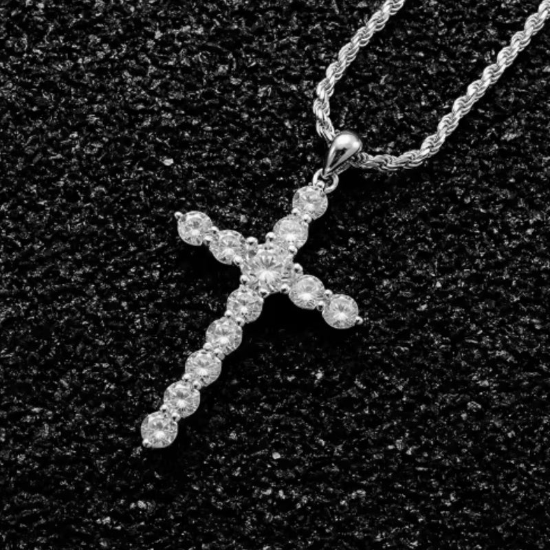 925 Silver Cross Pendant Necklace | Hip Hop | Elvarina