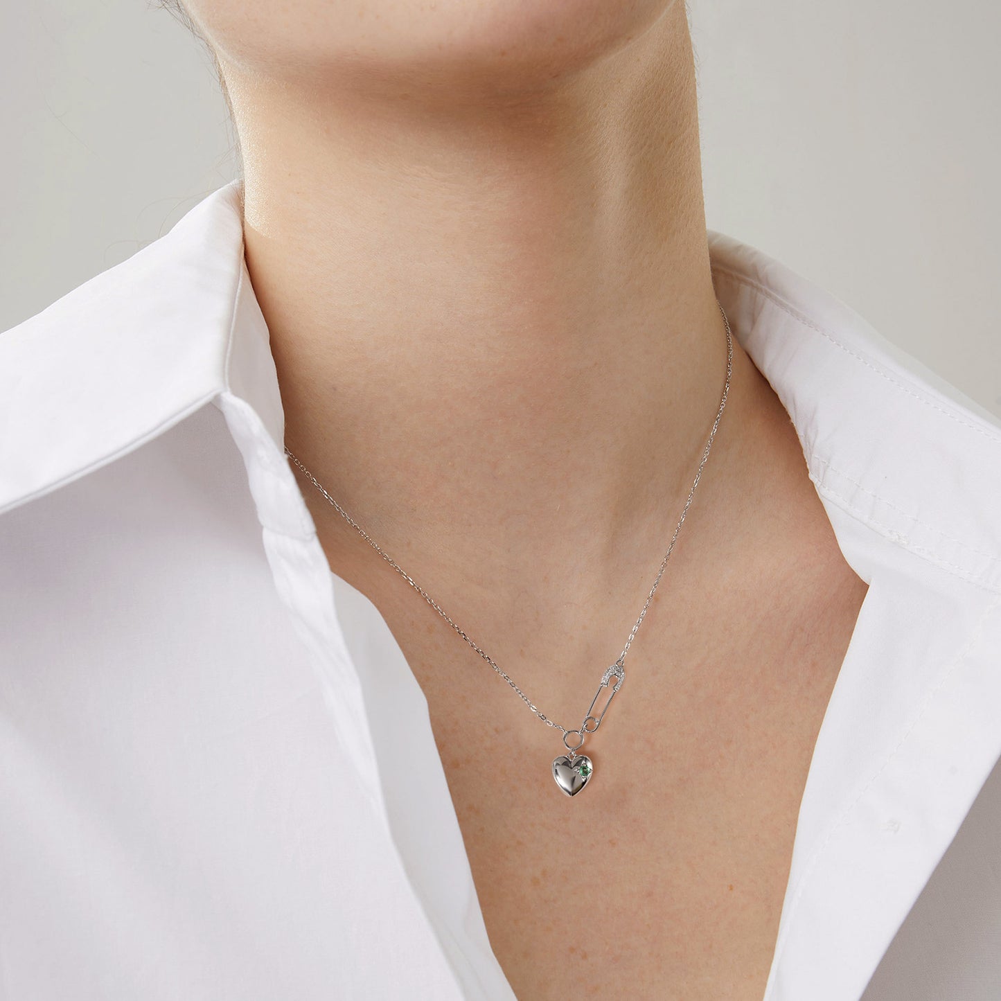 Emerald Heart Pendant Necklace | S925 | Elvarina