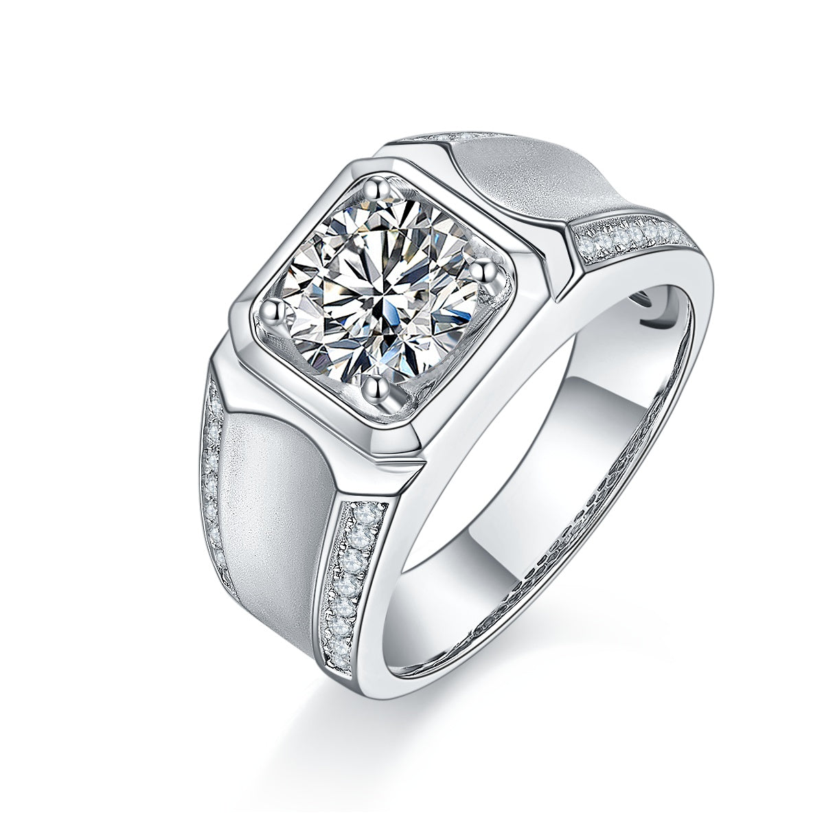 Men's Moissanite Ring | 1-3ct S925 Silver | Elvarina
