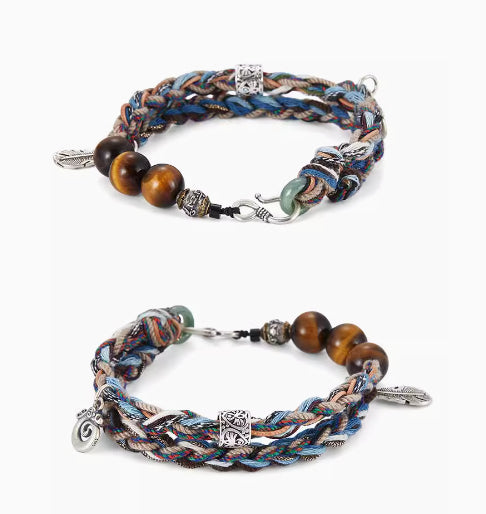 925 Silver Handwoven Transport Beads Bracelet | Elvarina