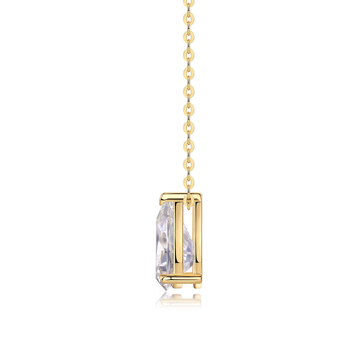 Pear-Shaped Moissanite Necklace | 925 Silver Gold Plated | Elvarina