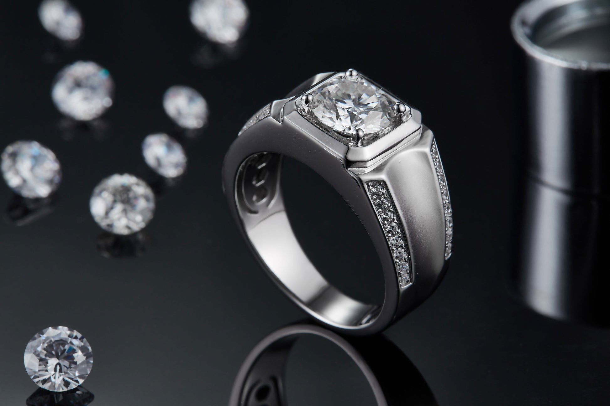 Men's Moissanite Ring | 1-3ct S925 Silver | Elvarina