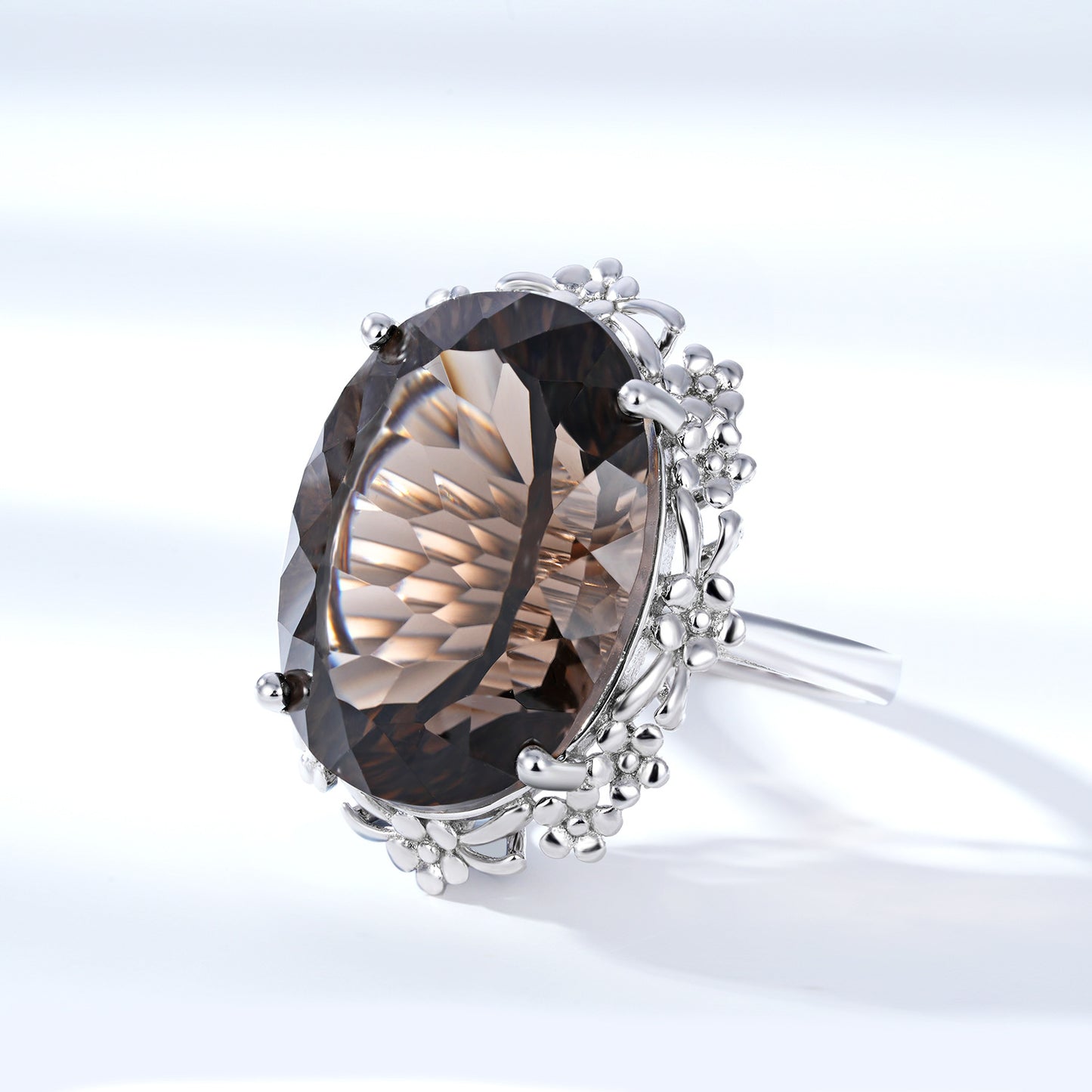 Tea Crystal Ring in S925 Silver