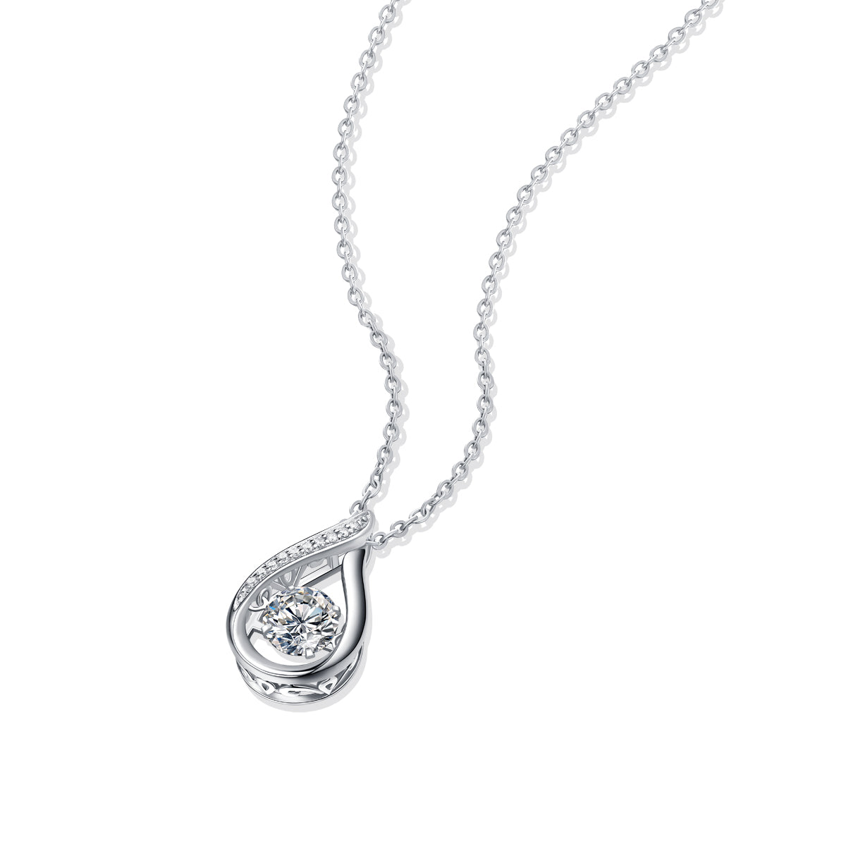 Moissanite Pendant Necklace | 925 Silver Platinum | Elvarina