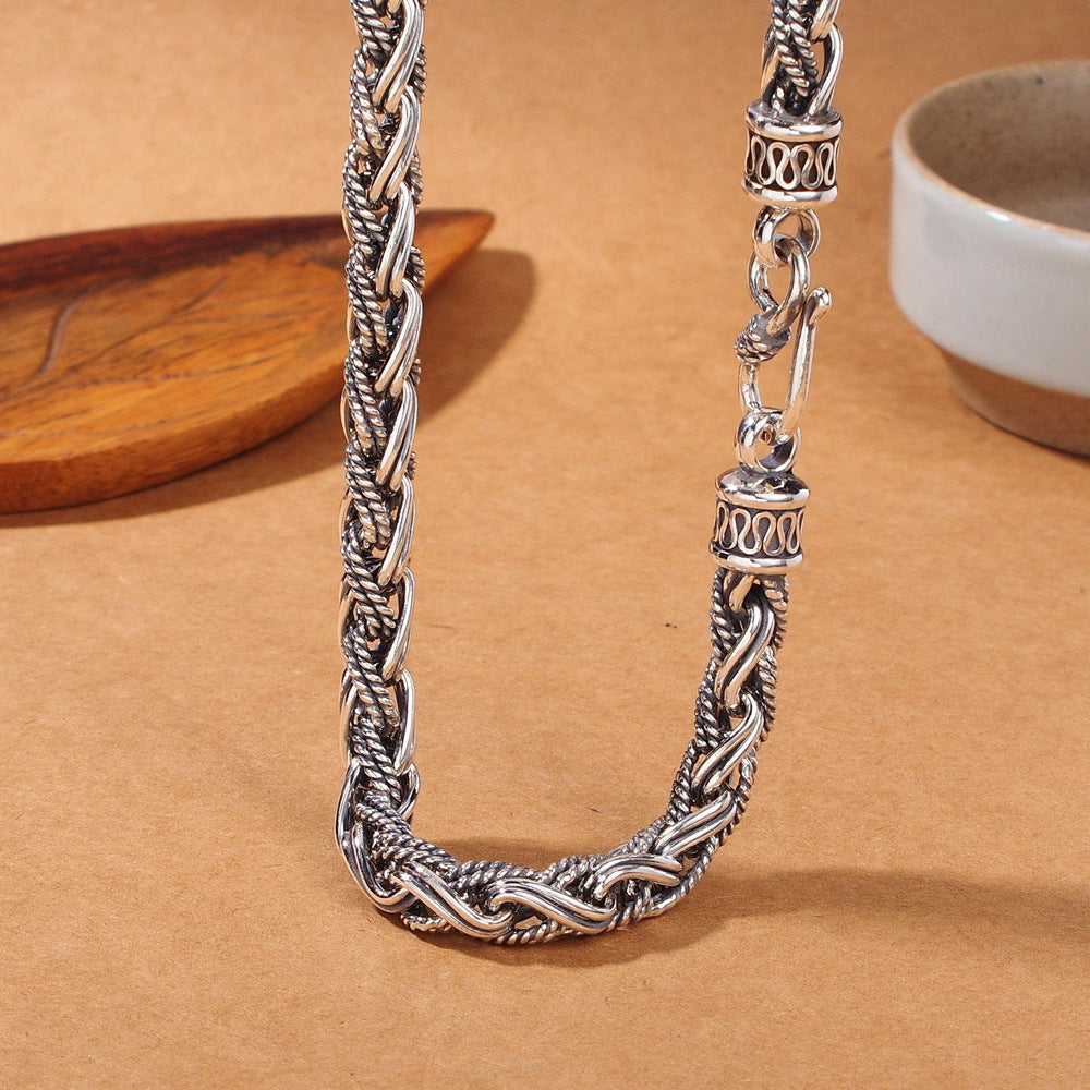 925 Silver Hemp Rope Chain Necklace for Men | Elvarina