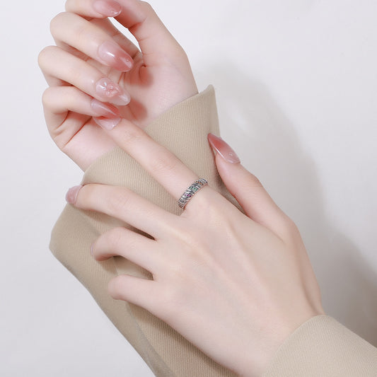 Color Diamond Thread Ring in S925 Sterling Silver | Elvarina