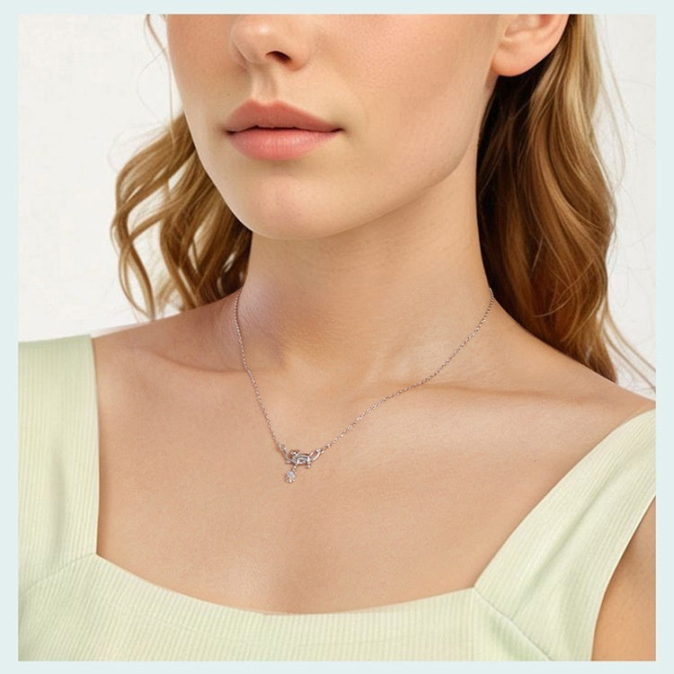 925 Sterling Silver Cat Pendant Necklace | Elvarina
