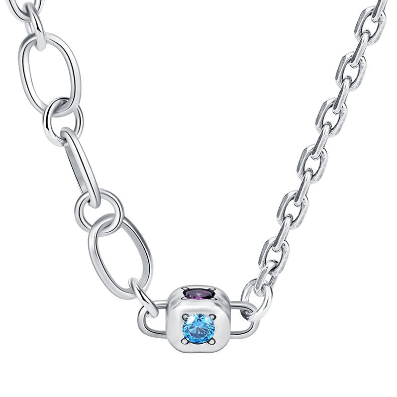 Zircon Dice Double Layer Necklace | S925 Sterling Silver | Elvarina