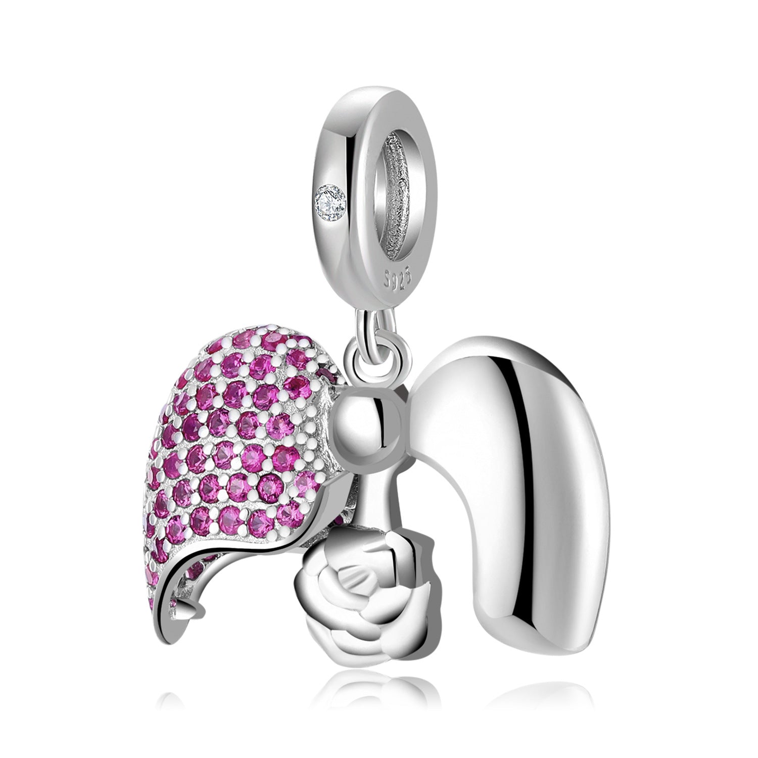 Red Rose Love Lock Beads Bracelet in 925 Sterling Silver | Elvarina