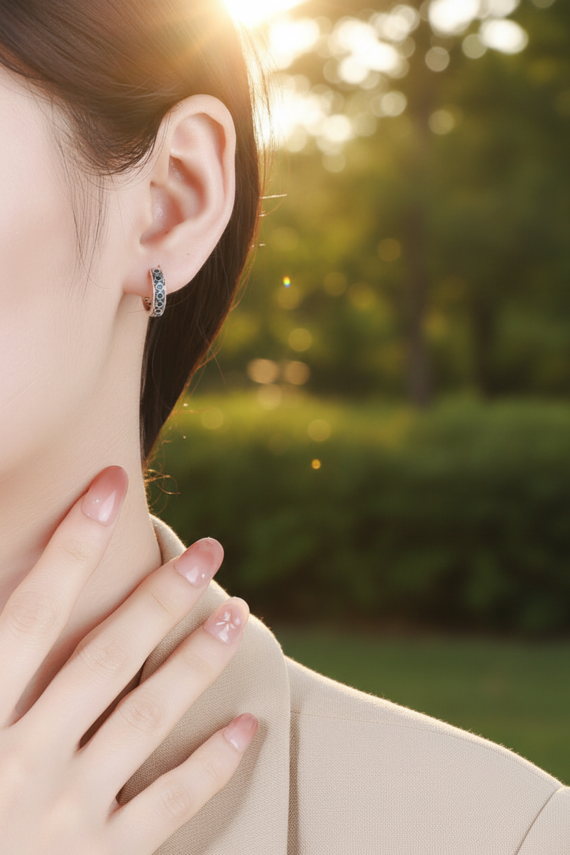 Woven Zircon Stud Earrings | S925 Sterling Silver | Elvarina