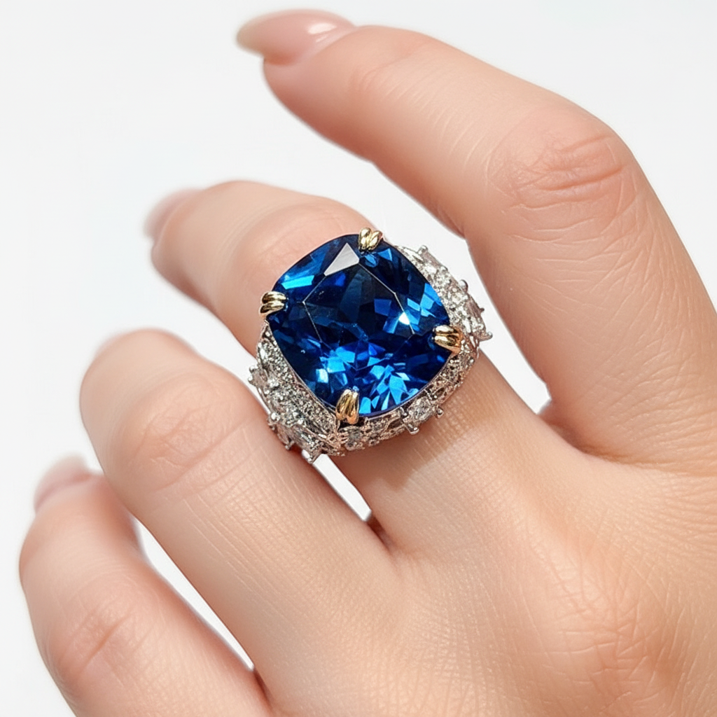 Sapphire & Paraiba Tourmaline Ring | Elvarina