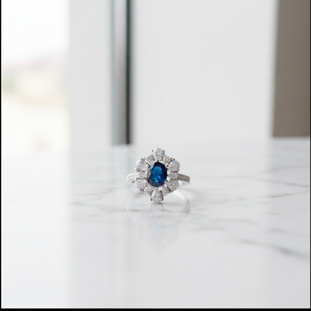 Natural Diopside Adjustable Ring | Luxury Gemstone Band | Elvarina