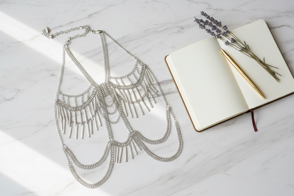 Word Pendant Chain - Marble Flat Lay